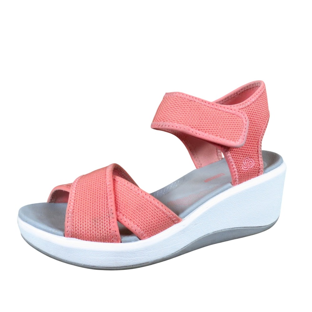 Clarks Cloudsteppers Step Cali Skye Womens Wedge Sandal Size 6 Walking Coral